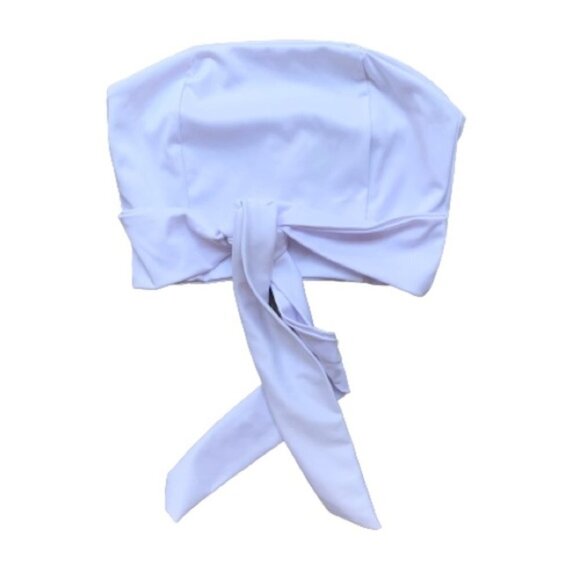 Women's Tube Top Bandeau Tie up front Cropped sleeveless Satin White Small - Picture 4 of 13